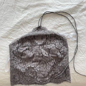 revelry Emery Lace Top grey